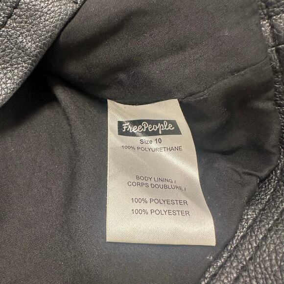 Free People Black Gray Womens 10 Full Front Zip Faux Leather A Line‎ Mini Skirt - Picture 5 of 9